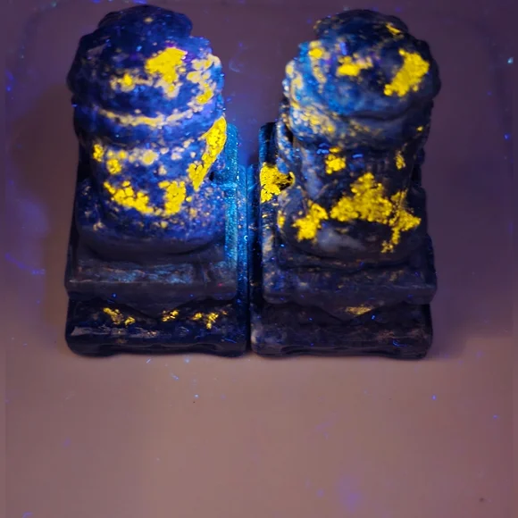 Lapis lazuli Crystal Chinese Foo Dog Carving Set - Picture 11 of 11